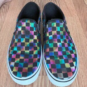 VANS Authentic Iridiscent Checkerboard Women's Size 11 Black Multicolor Shoes